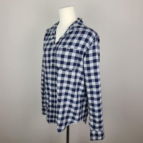 Aeropostale Navy Blue & Gray Check Plaid Button Down Shirt Small - Picture 6 of 16